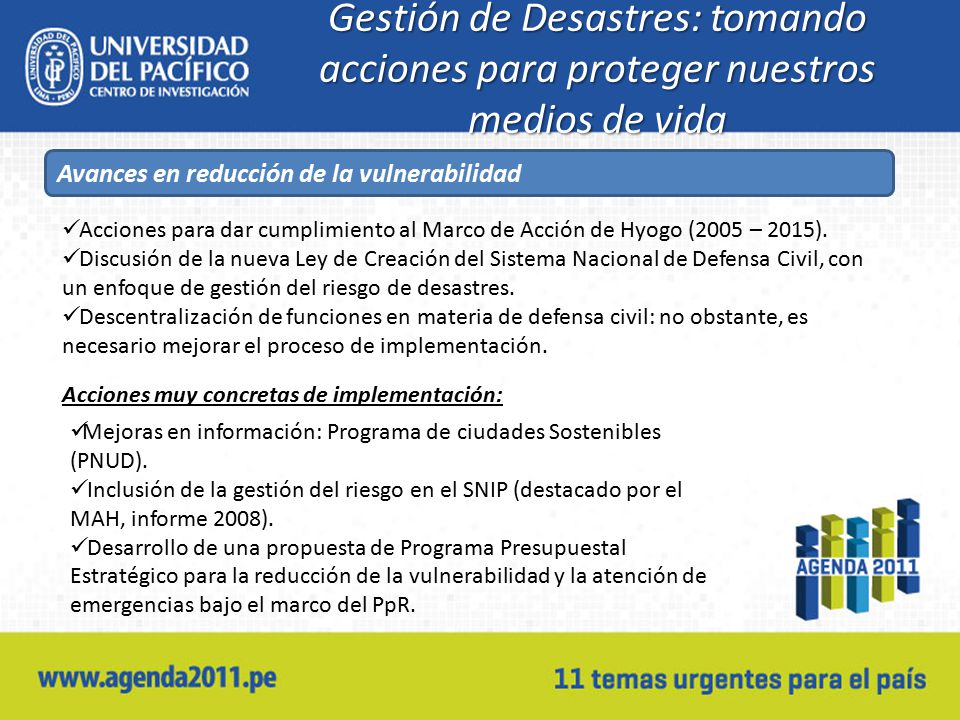 Gestión de Desastres: tomando acciones para proteger nuestros medios de vida