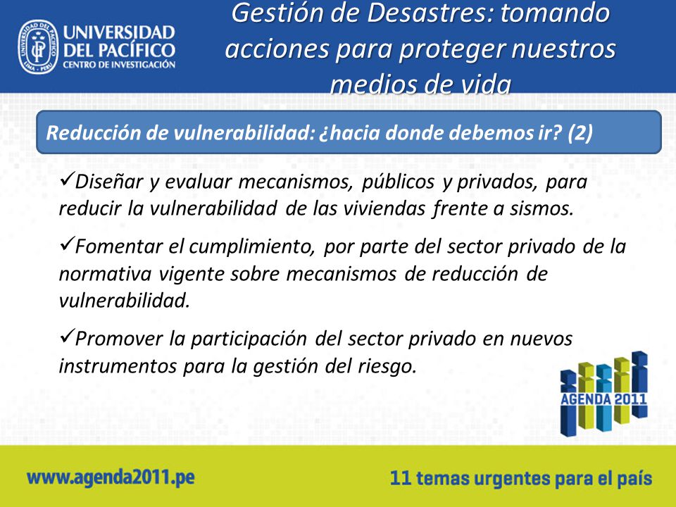 Gestión de Desastres: tomando acciones para proteger nuestros medios de vida