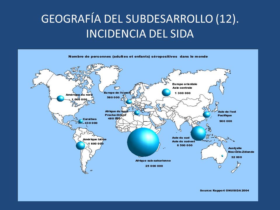 GEOGRAFÍA DEL SUBDESARROLLO (12). INCIDENCIA DEL SIDA