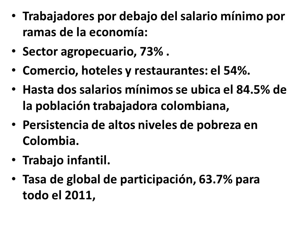 Trabajadores por debajo del salario mínimo por ramas de la economía: