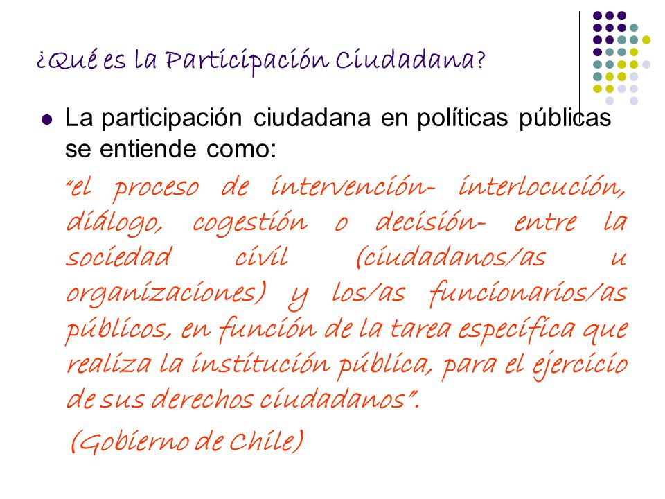 ¿Qué es la Participación Ciudadana