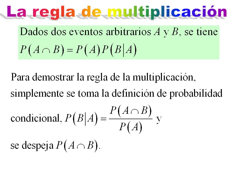 La regla de multiplicación