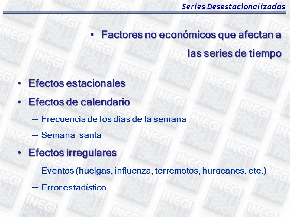 Factores no económicos que afectan a las series de tiempo