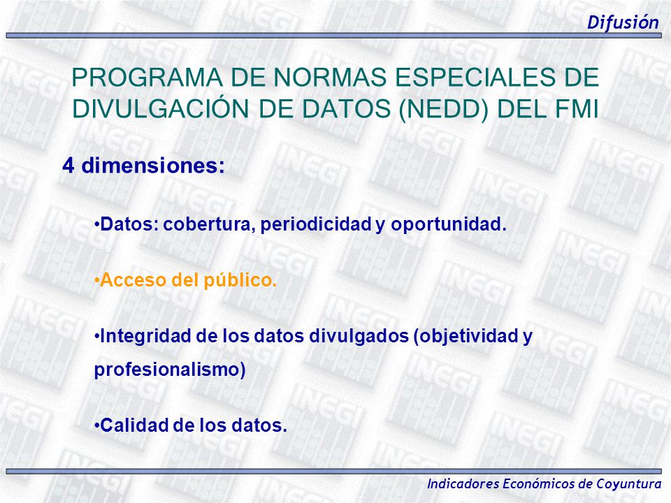PROGRAMA DE NORMAS ESPECIALES DE DIVULGACIÓN DE DATOS (NEDD) DEL FMI