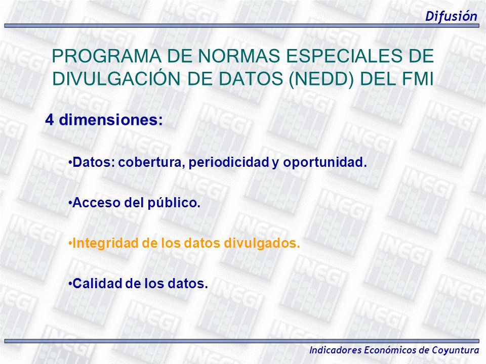PROGRAMA DE NORMAS ESPECIALES DE DIVULGACIÓN DE DATOS (NEDD) DEL FMI