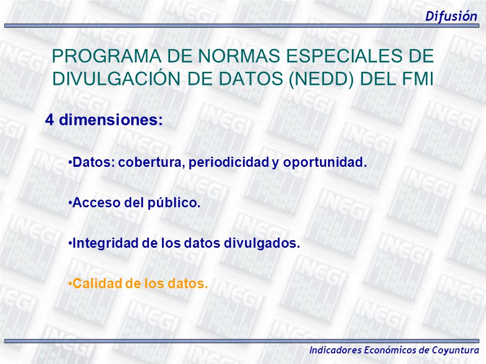 PROGRAMA DE NORMAS ESPECIALES DE DIVULGACIÓN DE DATOS (NEDD) DEL FMI