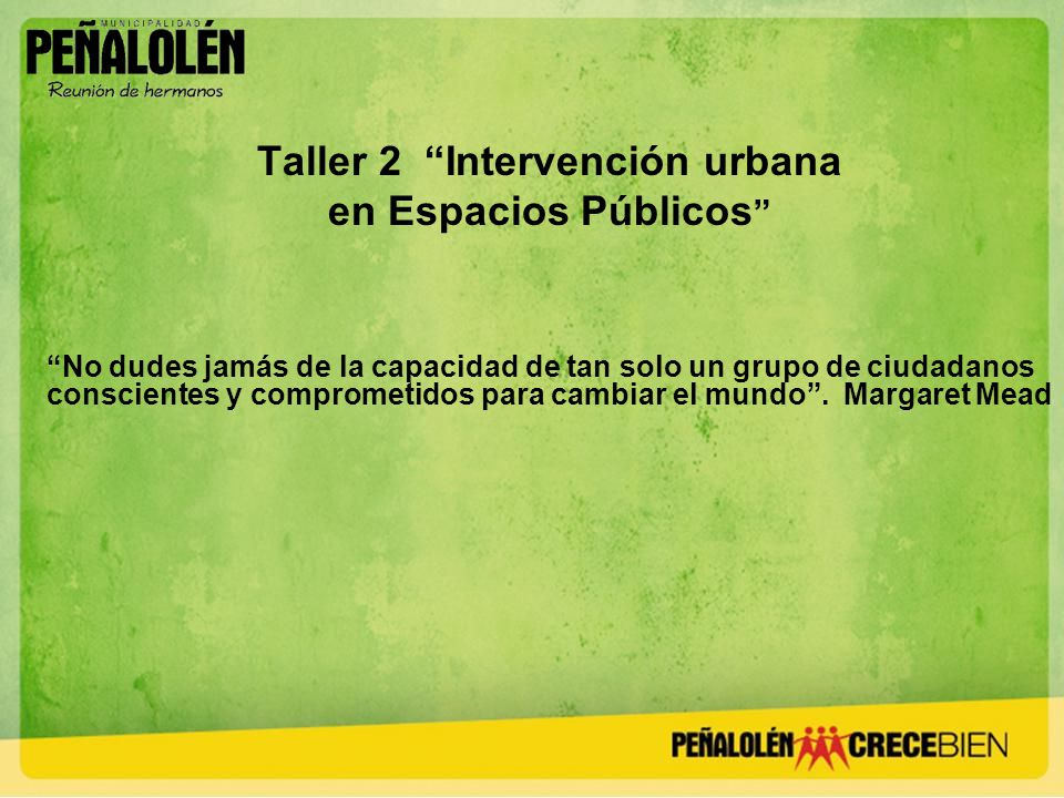 Taller 2 Intervención urbana