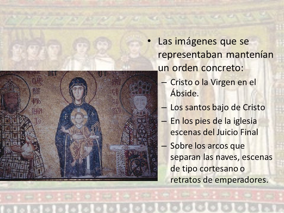 Las imágenes que se representaban mantenían un orden concreto: