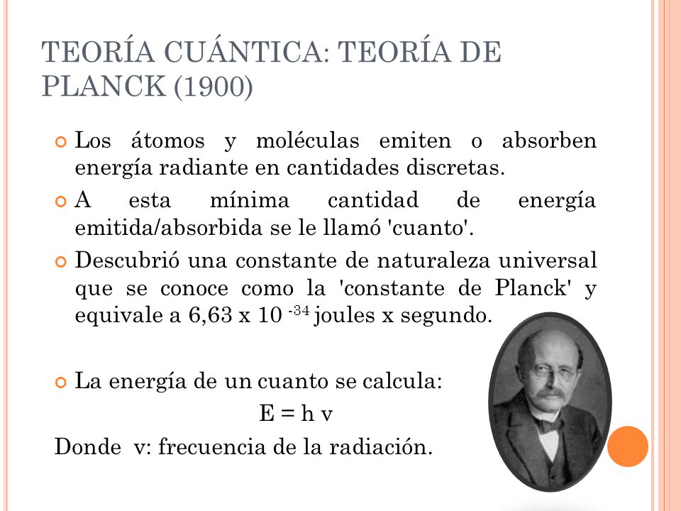 TEORÍA CUÁNTICA: TEORÍA DE PLANCK (1900)