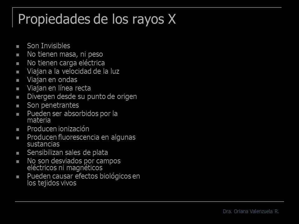 Propiedades de los rayos X