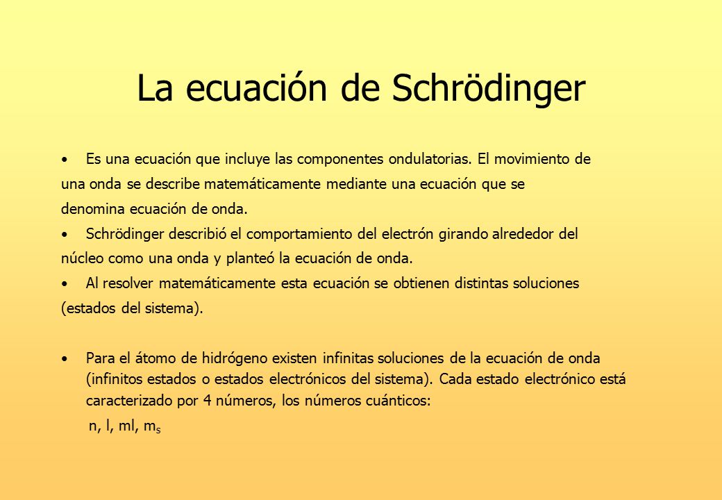 La ecuación de Schrödinger