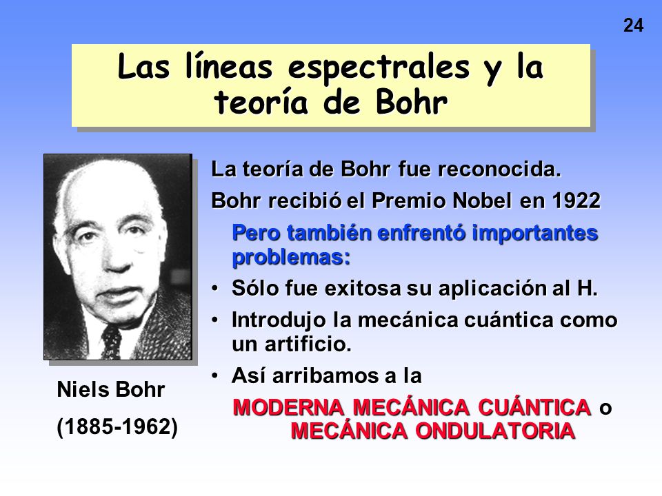 Las líneas espectrales y la teoría de Bohr