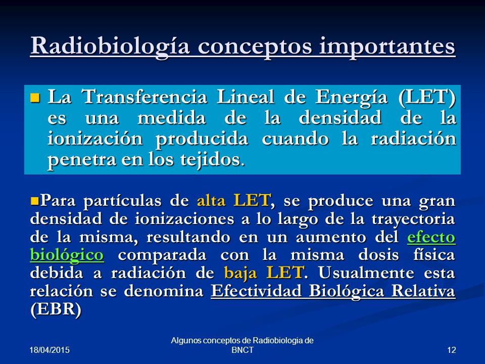 Radiobiología conceptos importantes