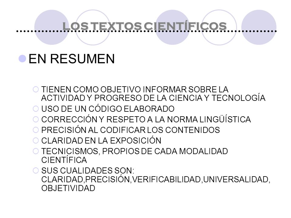 LOS TEXTOS CIENTÍFICOS