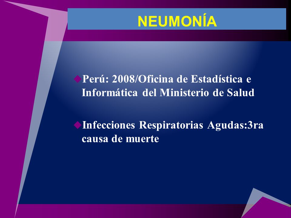 NEUMONÍA Perú: 2008/Oficina de Estadística e Informática del Ministerio de Salud.