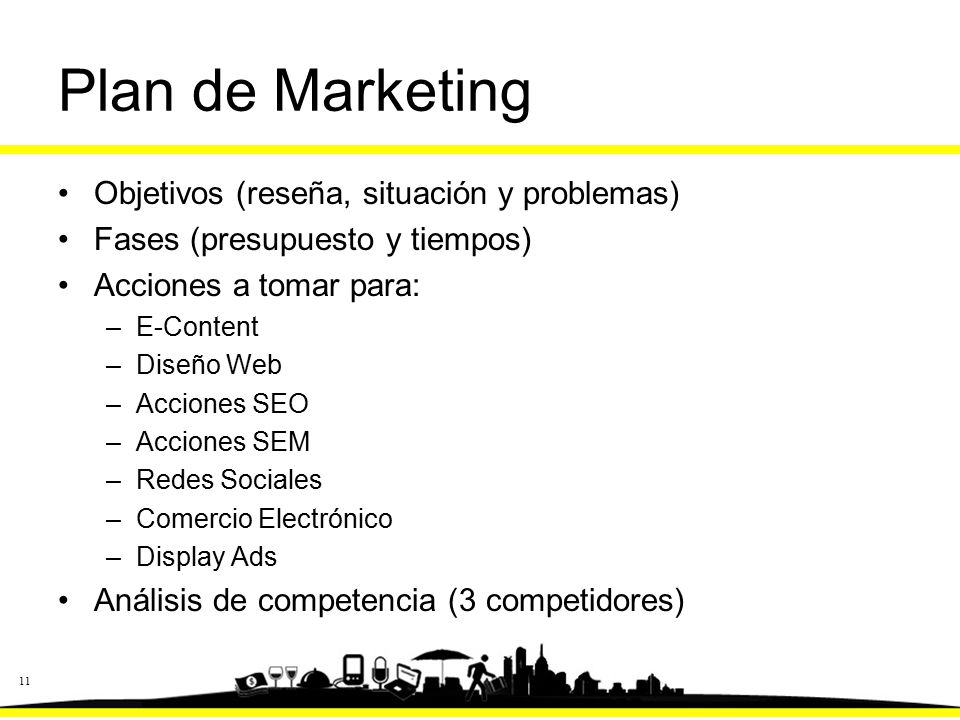 Plan de Marketing Objetivos (reseña, situación y problemas)