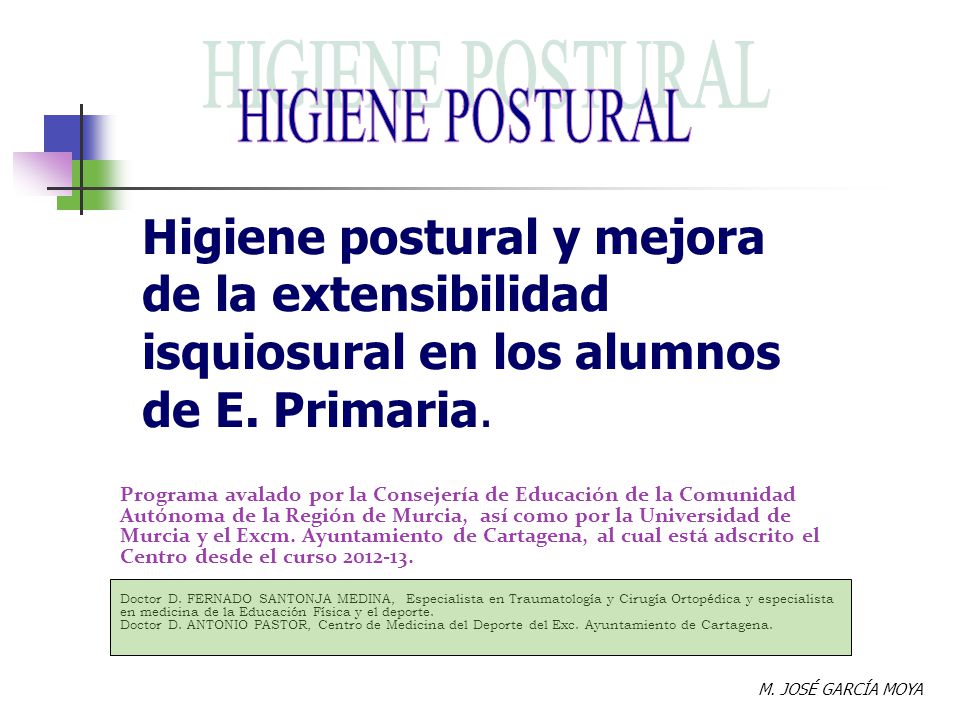 Higiene postural y mejora de la extensibilidad isquiosural en los alumnos de E. Primaria.
