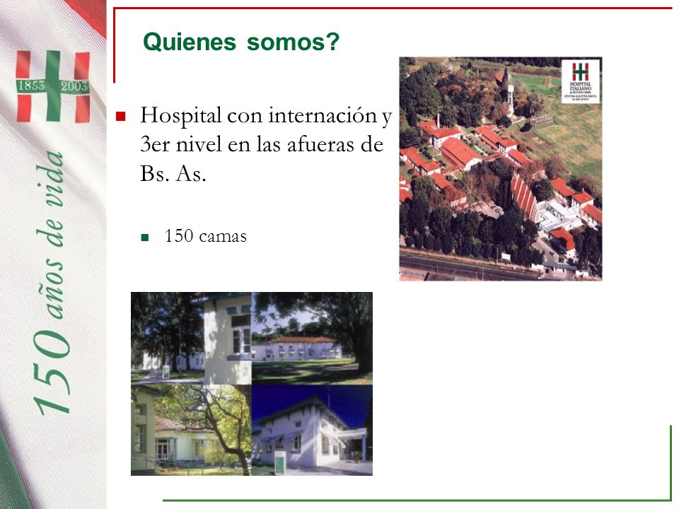 Hospital con internación y 3er nivel en las afueras de Bs. As.
