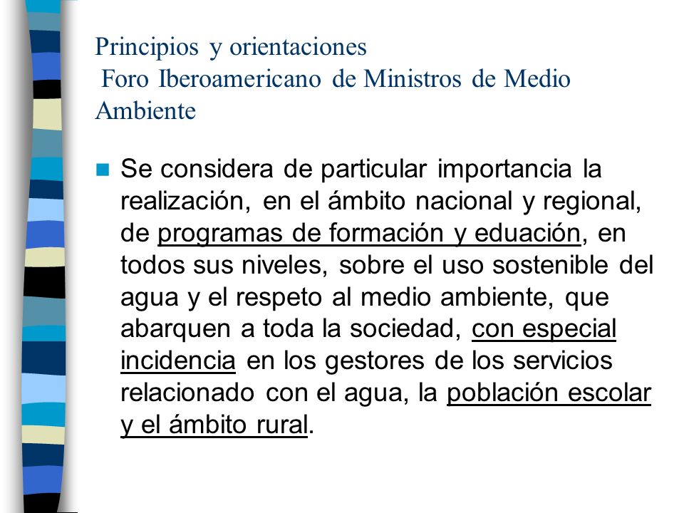 Principios y orientaciones Foro Iberoamericano de Ministros de Medio Ambiente