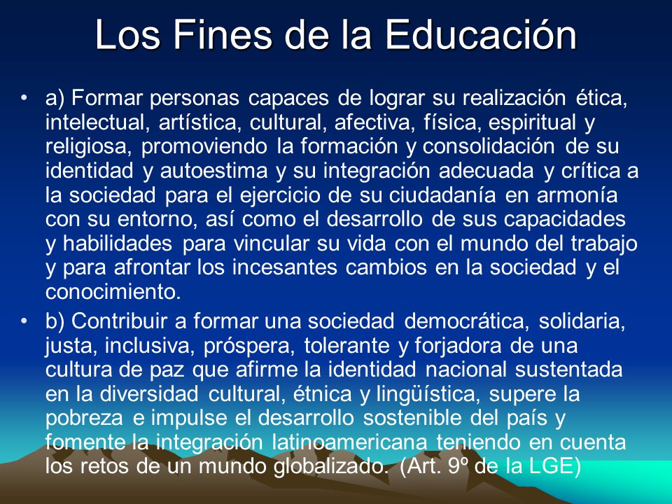 Los Fines de la Educación