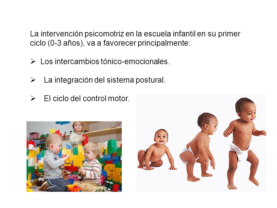 La intervención psicomotriz en la escuela infantil en su primer ciclo (0-3 años), va a favorecer principalmente: