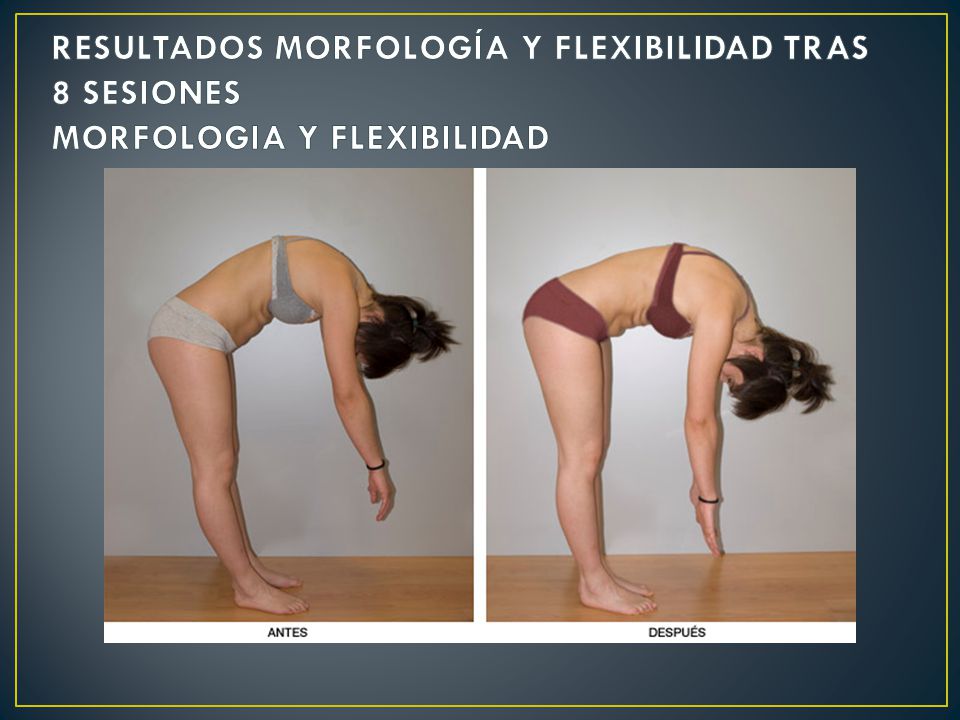 RESULTADOS MORFOLOGÍA Y FLEXIBILIDAD TRAS 8 SESIONES MORFOLOGIA Y FLEXIBILIDAD