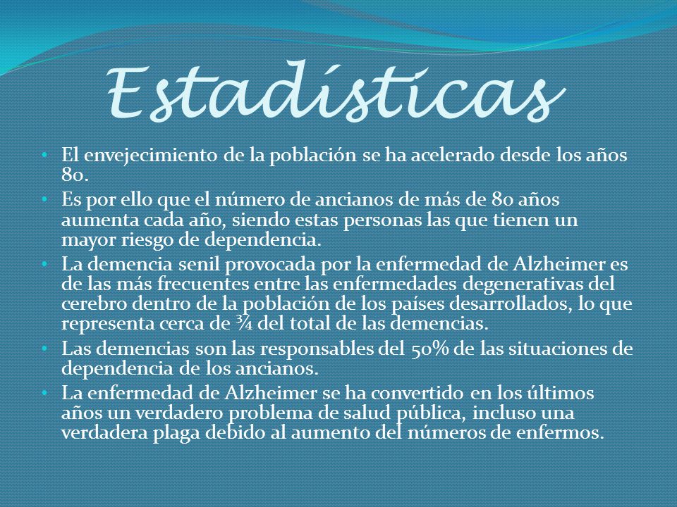 Estadísticas El envejecimiento de la población se ha acelerado desde los años 80.