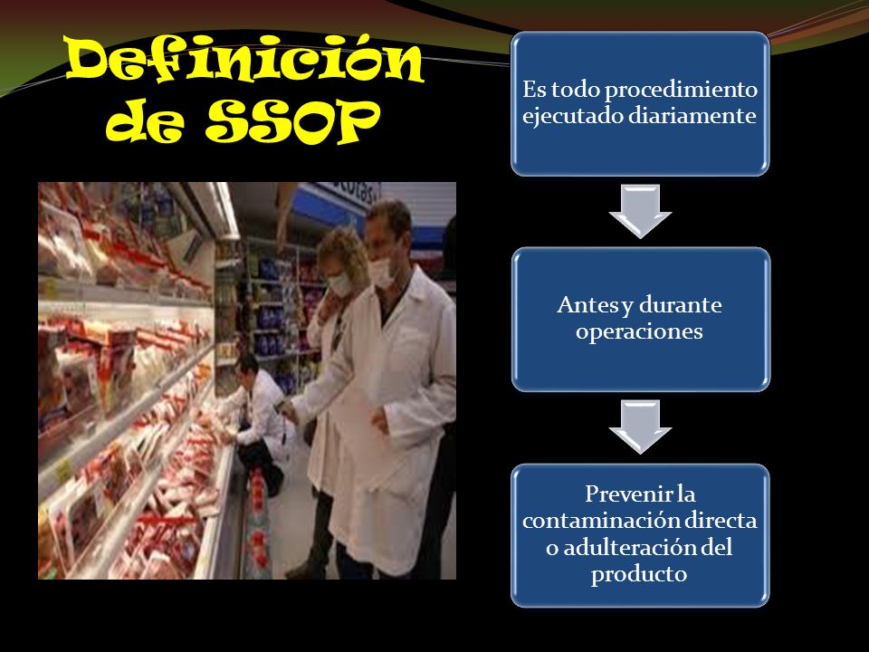 Definición de SSOP Es todo procedimiento ejecutado diariamente