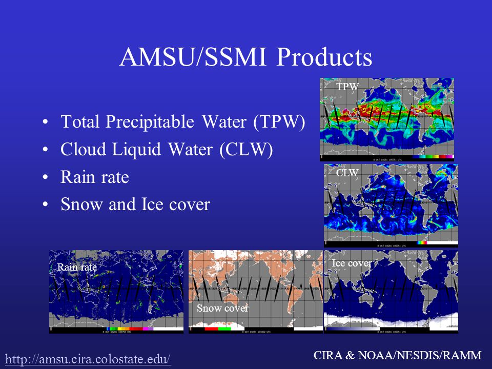 AMSU/SSMI Products Total Precipitable Water (TPW)