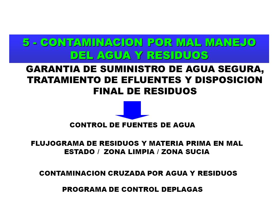 5 - CONTAMINACION POR MAL MANEJO DEL AGUA Y RESIDUOS
