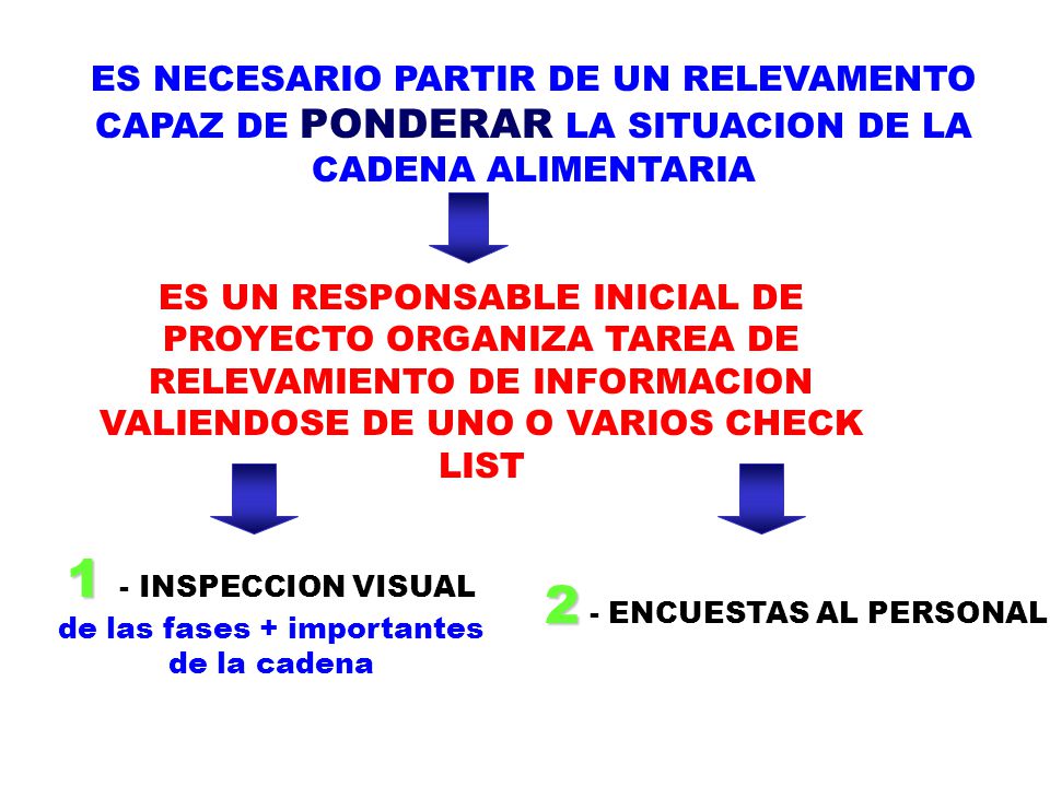 1 - INSPECCION VISUAL de las fases + importantes de la cadena