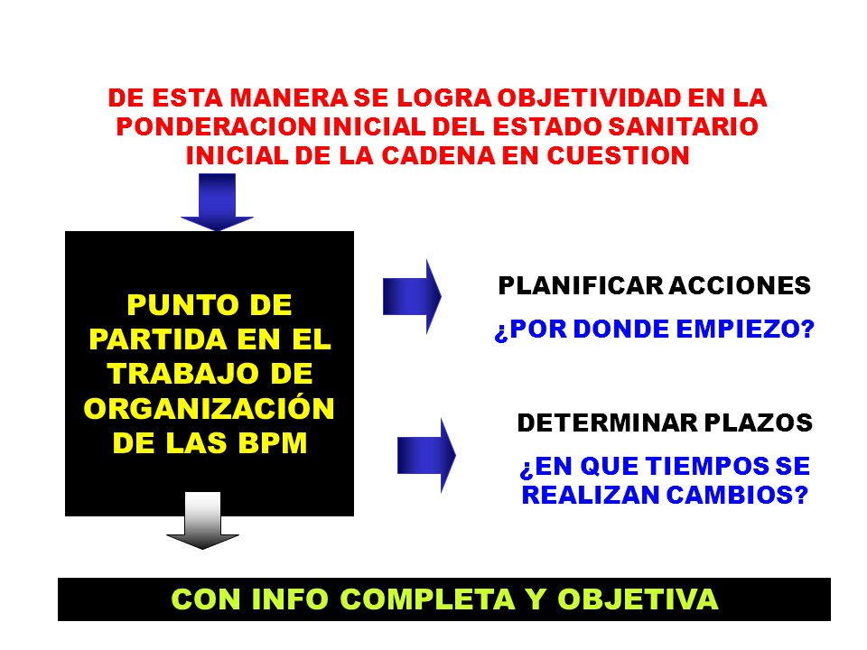 PUNTO DE PARTIDA EN EL TRABAJO DE ORGANIZACIÓN DE LAS BPM