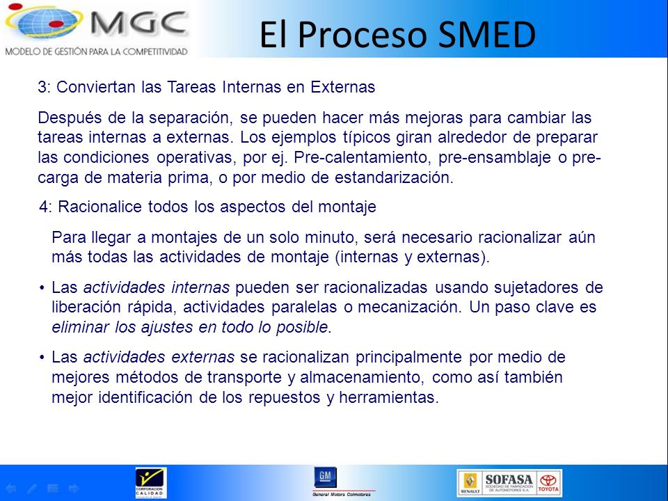 El Proceso SMED 3: Conviertan las Tareas Internas en Externas