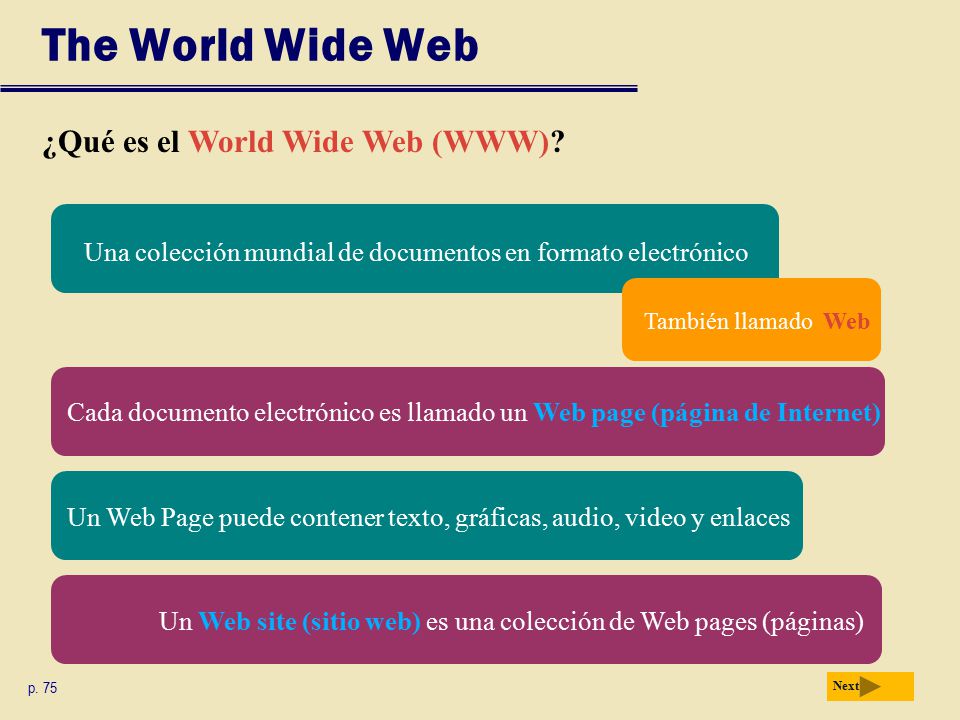The World Wide Web ¿Qué es el World Wide Web (WWW)