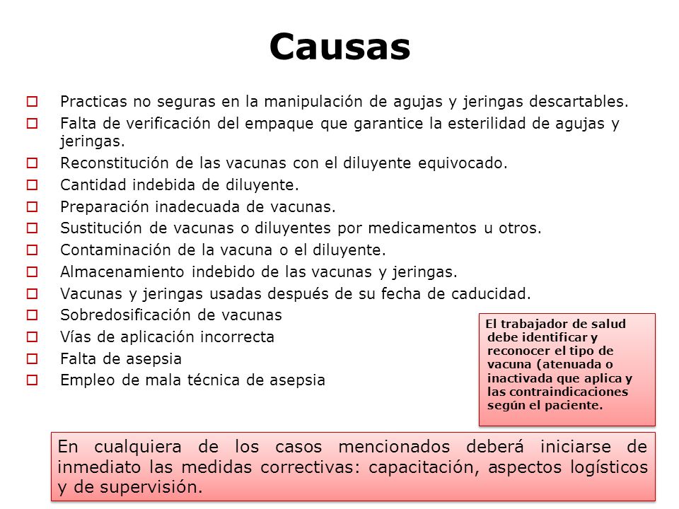 Causas Practicas no seguras en la manipulación de agujas y jeringas descartables.