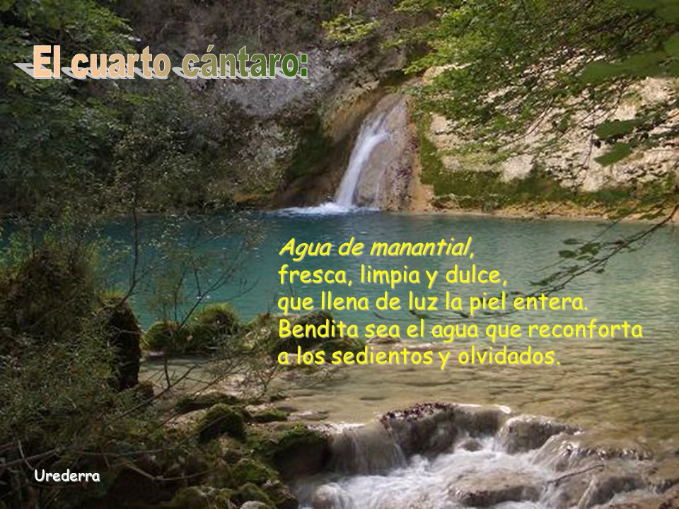 Bendita sea el agua que reconforta a los sedientos y olvidados.
