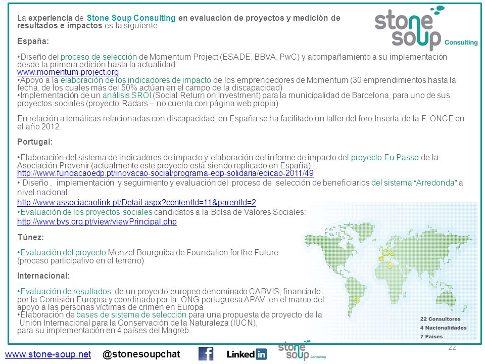 La experiencia de Stone Soup Consulting en evaluación de proyectos y medición de
