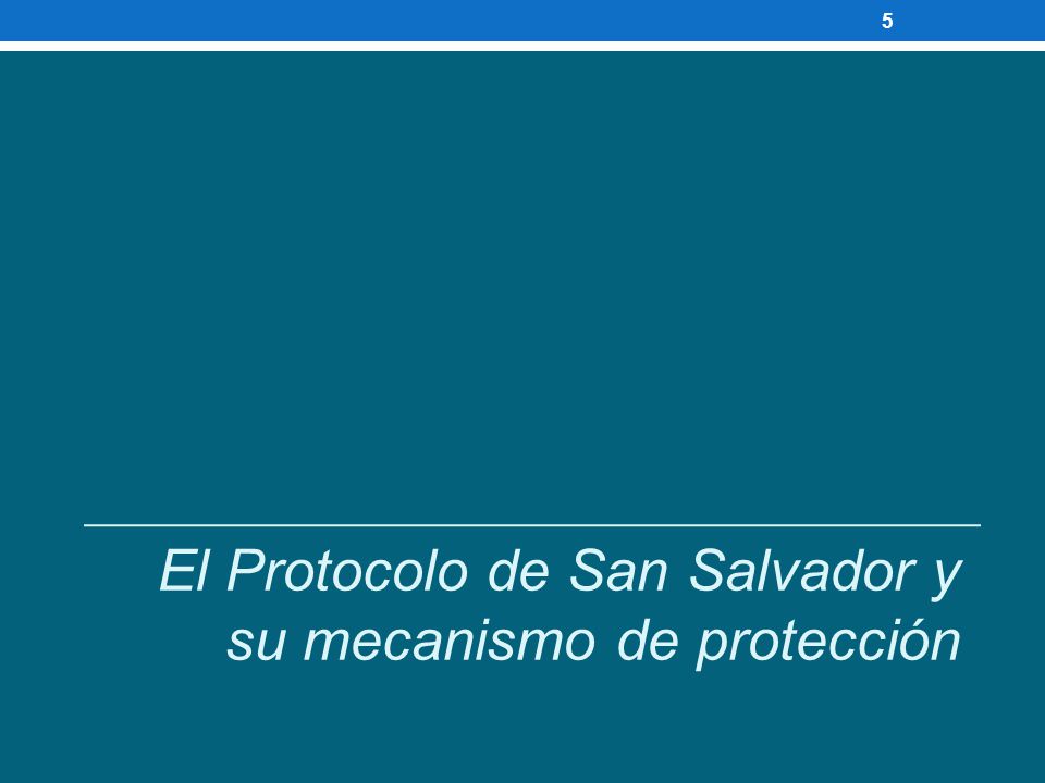 El Protocolo de San Salvador y su mecanismo de protección