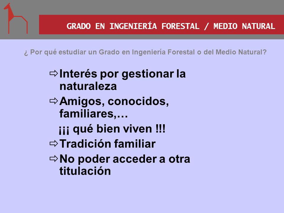 GRADO EN INGENIERÍA FORESTAL / MEDIO NATURAL
