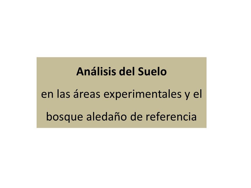 en las áreas experimentales y el bosque aledaño de referencia