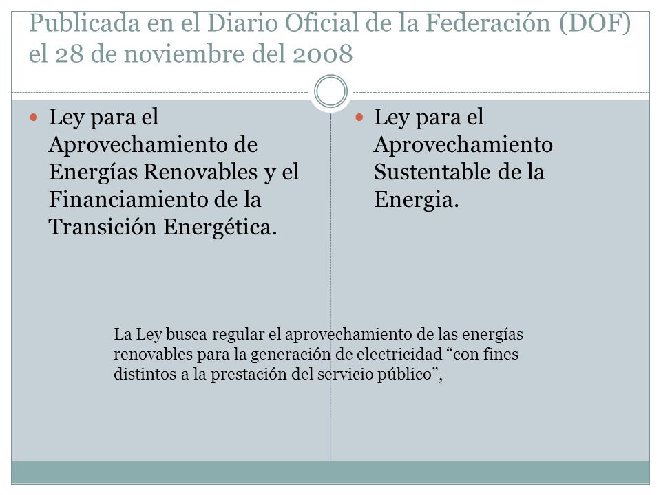 Publicada en el Diario Oficial de la Federación (DOF) el 28 de noviembre del 2008