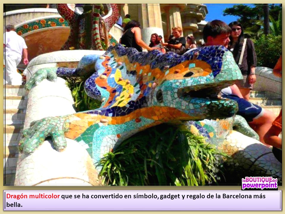 Dragón multicolor que se ha convertido en símbolo, gadget y regalo de la Barcelona más bella.