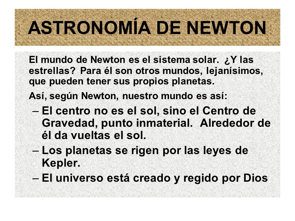 ASTRONOMÍA DE NEWTON