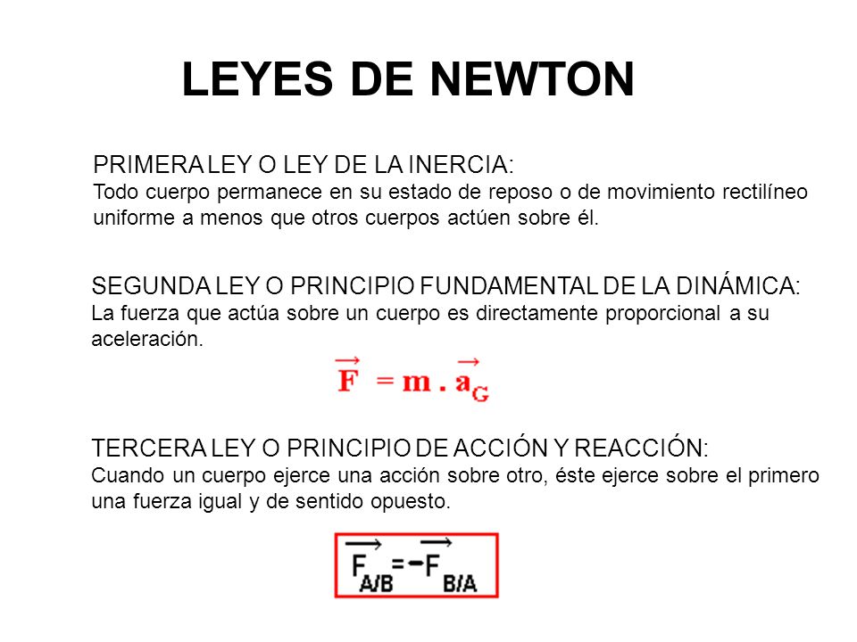 LEYES DE NEWTON PRIMERA LEY O LEY DE LA INERCIA: