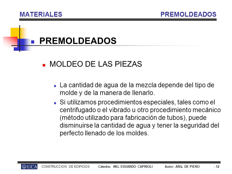 MATERIALES PREMOLDEADOS