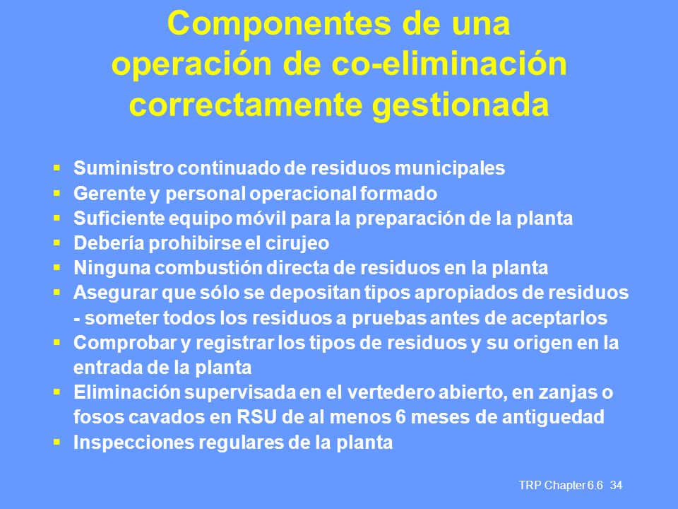 Componentes de una operación de co-eliminación correctamente gestionada