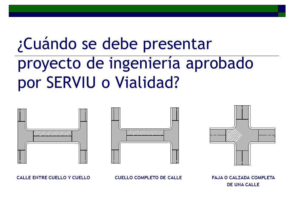 ¿Cuándo se debe presentar proyecto de ingeniería aprobado por SERVIU o Vialidad