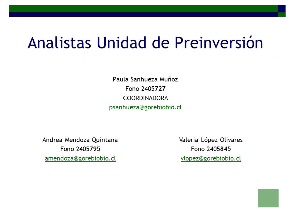 Analistas Unidad de Preinversión