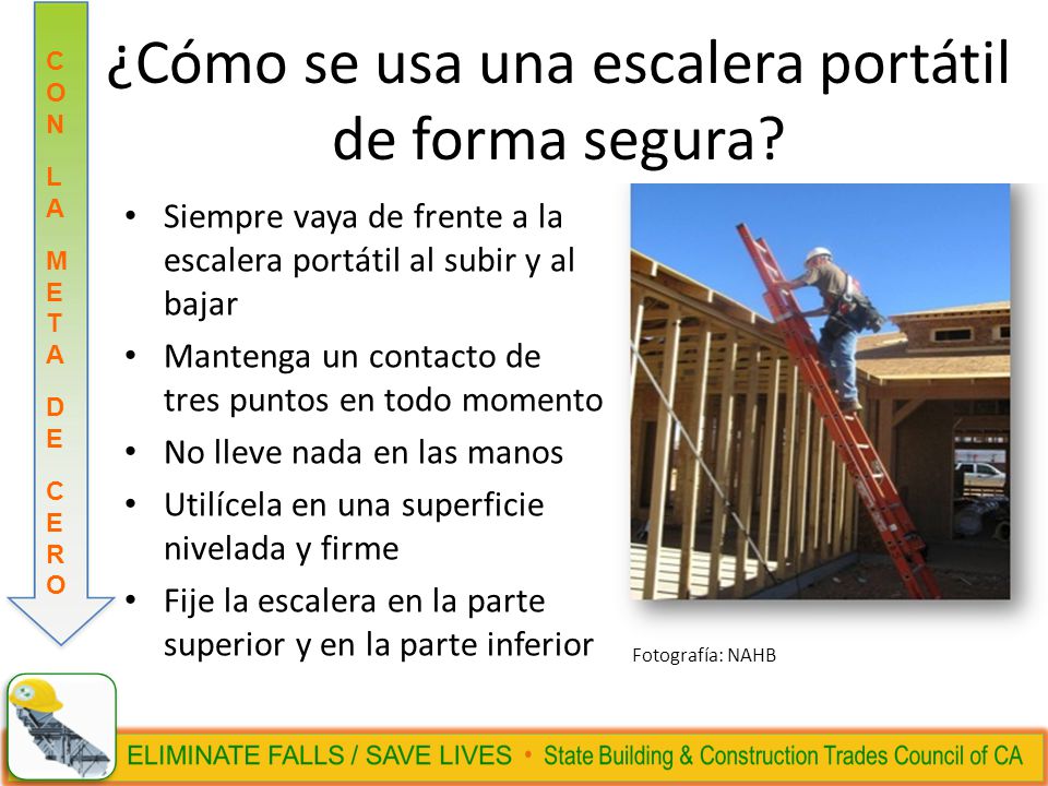 ¿Cómo se usa una escalera portátil de forma segura