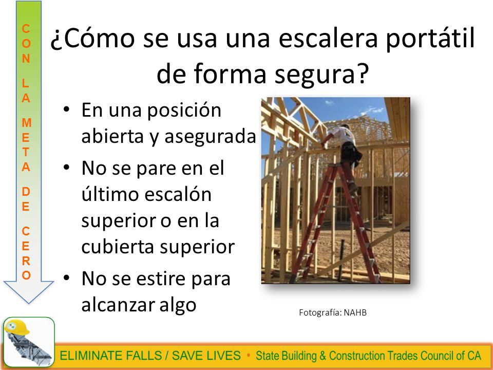 ¿Cómo se usa una escalera portátil de forma segura